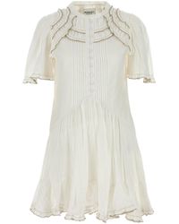 Isabel Marant - Abito Celyana in misto cotone bianco - Lyst