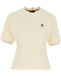 Moncler - Ivory Cotton T-Shirt - Lyst