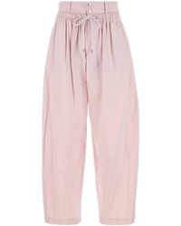 Isabel Marant - Pantalone Inaya in cotone rosa pastello - Lyst
