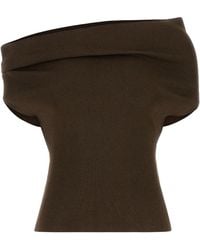 ARMARIUM - Brown Stretch Viscose Blend Debra Top - Lyst