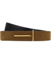 Tom Ford - Natural Nubuck Reversible Slim T Belt 28 Mm - Lyst