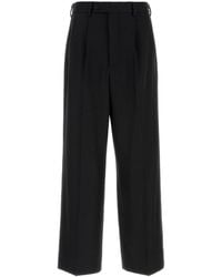 MM6 by Maison Margiela - Black Wool Blend Wide-leg Pant - Lyst