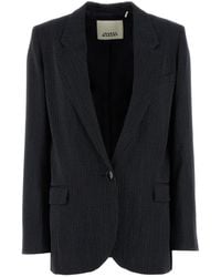 Isabel Marant - Giacca Omelia in misto lana stretch ricamata - Lyst