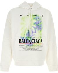 Balenciaga - White Cotton Oversize Sweatshirt - Lyst