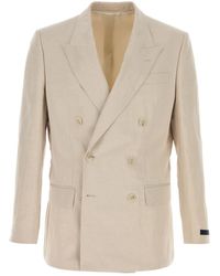BOSS - Sand Lyocell Blend Blazer - Lyst