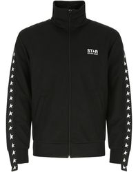 Golden Goose - Felpa Con Zip Da Uomo Di Colore Nero Con Stelle Bianche, Uomo, Taglia - Lyst