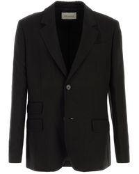 Ami Paris - Black Viscose Blend Blazer - Lyst