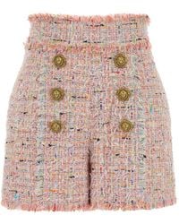 Balmain - Tweed Shorts - Lyst