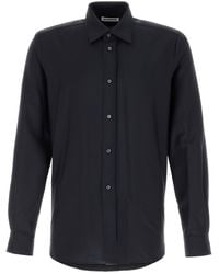 Jil Sander - Midnight Blue Wool Blend Shirt - Lyst