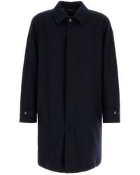 Brioni - Navy Blue Stretch Cashmere Coat - Lyst