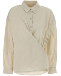 Lemaire - Camicia in misto cotone avorio - Lyst