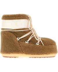 Moon Boot - Camel Eco Fur Icon Low Ankle Boots - Lyst