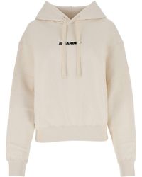 Jil Sander - Ivory Cotton Oversize Sweatshirt - Lyst