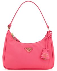 Prada - Borsa a spalla Re-Edition 2005 in Re-Nylon rosa fluo - Lyst