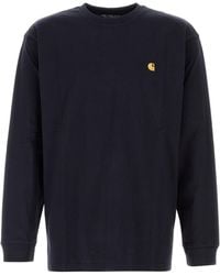 Carhartt - L/S Chase T-Shirt in cotone blu notte - Lyst