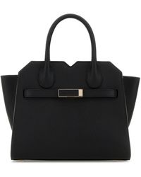 Valextra - Black Leather Milano Handbag - Lyst