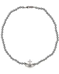 Vivienne Westwood - Dark Grey Pearls Olympia Necklace - Lyst