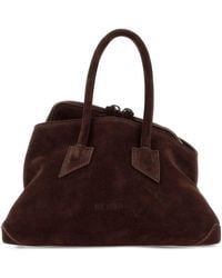 The Attico - Chocolate Suede Mini La Passeggiata Handbag - Lyst