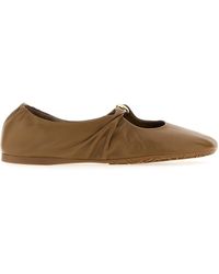 Loewe - Ballerine Pebble in nappa cammello - Lyst