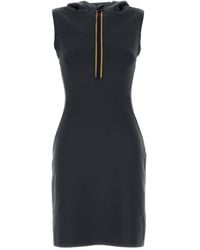 K-Way - Graphite Scuba Hoodress Mini Dress - Lyst