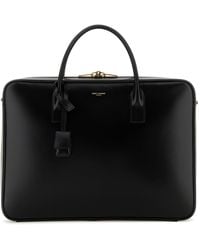 Saint Laurent - Borsa a mano Sac de Jour grande in pelle nera - Lyst