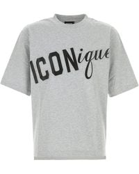 DSquared² - Melange Grey Cotton Oversize T-shirt - Lyst