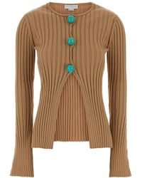 Stella McCartney - Camel Cotton Cardigan - Lyst