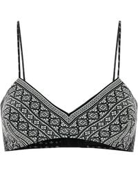 Ermanno Scervino - Printed Silk Crop-top - Lyst