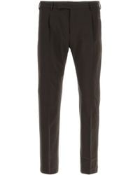PT Torino - Dark Brown Stretch Wool Pant - Lyst