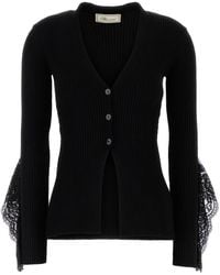 Blumarine - Black Viscose Blend Cardigan - Lyst