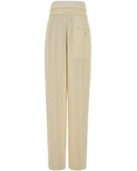 Carven - Cream Gabardine Orchidè Pant - Lyst