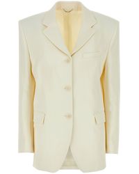Magda Butrym - Ivory Wool Blend Oversize Blazer - Lyst