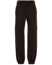PT Torino - Brown Stretch Polyester Blend Cargo Pant - Lyst