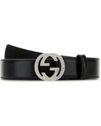 Gucci - Cintura in pelle nera - Lyst