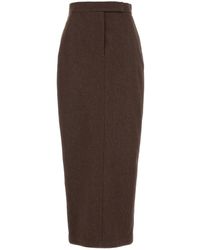 Max Mara - Gonna Pianosa in cotone marrone - Lyst