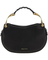 McQueen - Black Leather Mini Wishbone Handbag - Lyst