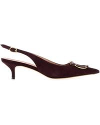 Ferragamo - Salvatore Aubergine Suede Sara 40 Pumps - Lyst