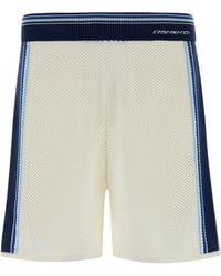CASABLANCA - White Mesh Bermuda Shorts - Lyst