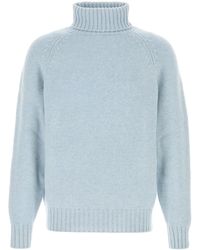 Umit Benan - Maglione in cashmere azzurro - Lyst