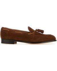Edward Green - Brown Suede Belgravia Loafers - Lyst