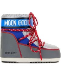 Moon Boot - Grey Fabric Icon Low Space Racing Ankle Boots - Lyst