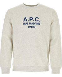 A.P.C. - Light Grey Cotton Rufus Sweatshirt - Lyst