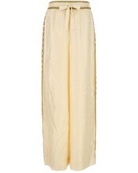 Zimmermann - Cream Twill Luna Wide-leg Pant - Lyst