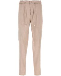 Etro - Sand Linen Blend Pant - Lyst