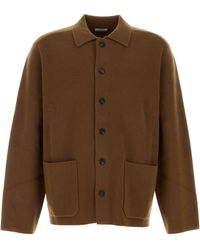 LeKasha - Brown Cashmere Cardigan - Lyst