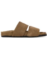 Dolce & Gabbana - Dolce & Gabbana Camel Calf Hair Dg Casual Slippers - Lyst