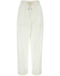 Emporio Armani - White Cotton Pant - Lyst