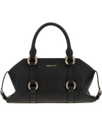 McQueen - Borsa a mano Farringdon piccola in pelle nera - Lyst