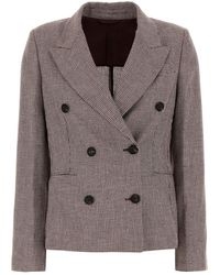 Brunello Cucinelli - Embroidered Jersey Blazer - Lyst