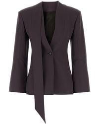 The Attico - Plum Wool Blazer - Lyst